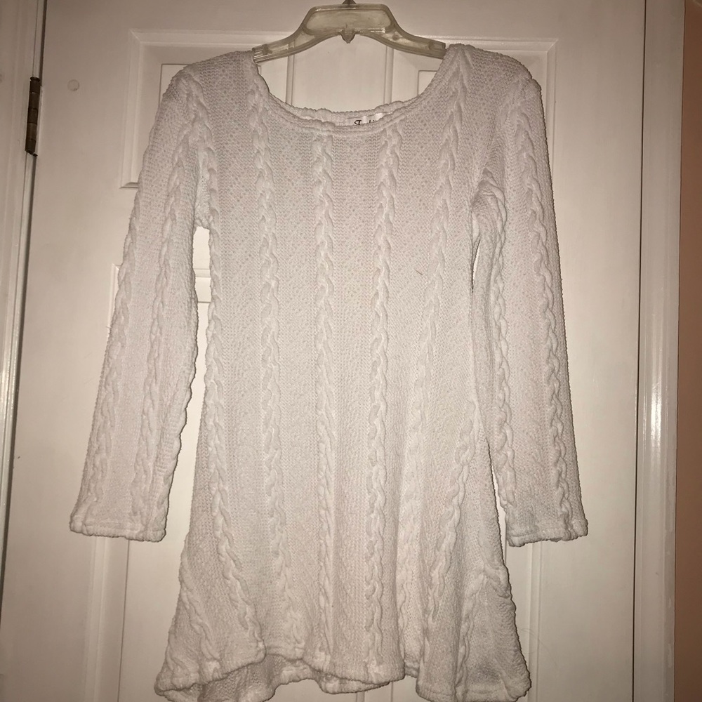 White juniors knit dress